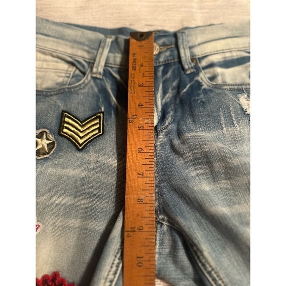 Indigo Rein Forever Jeans w/ Patches Juniors Sz 5 - Picture 6 of 10